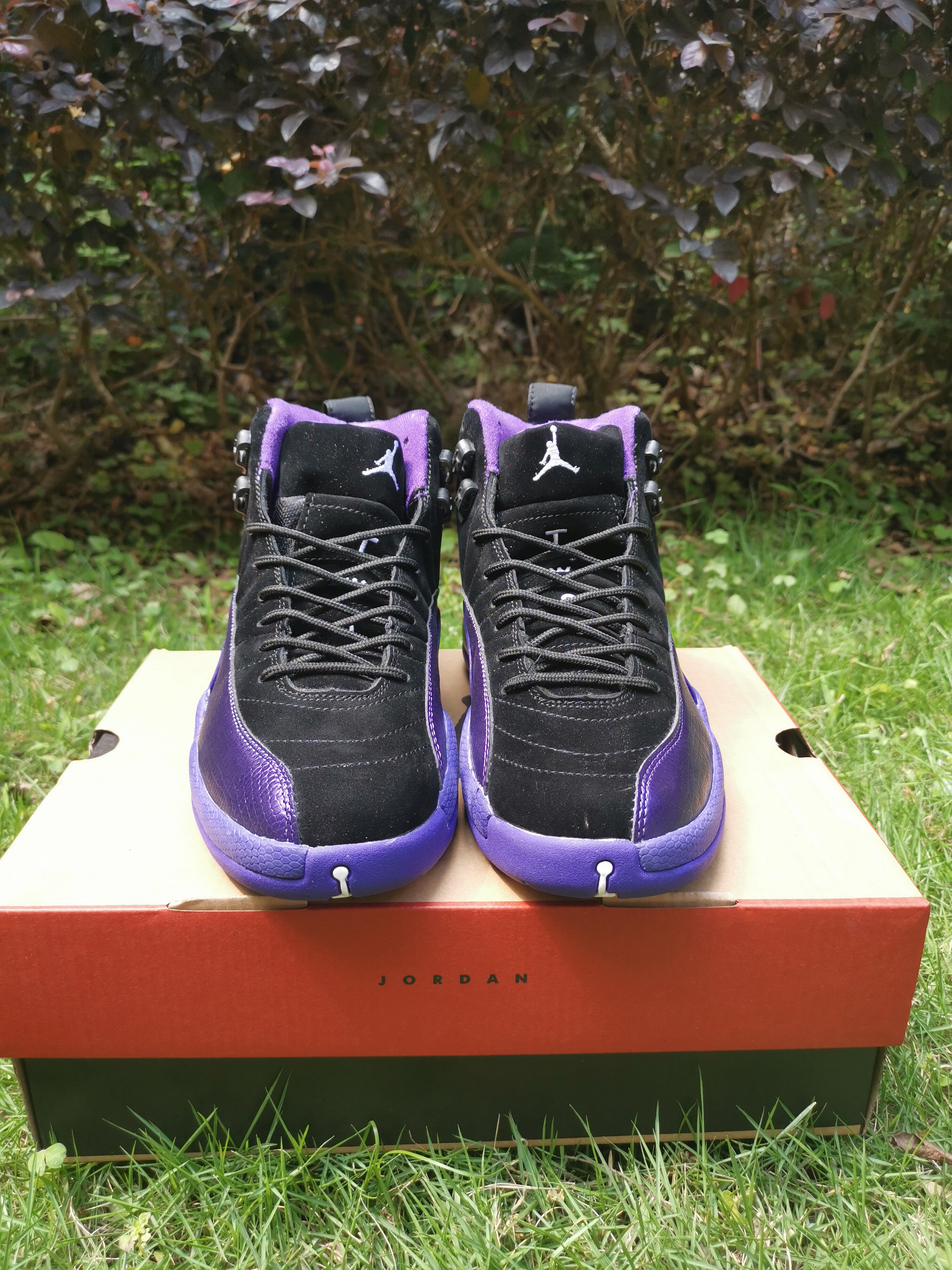 New Air Jordan 12 Black Purple - Click Image to Close